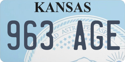 KS license plate 963AGE