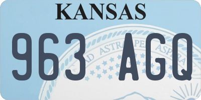KS license plate 963AGQ