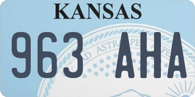 KS license plate 963AHA