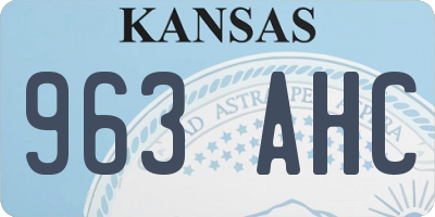KS license plate 963AHC
