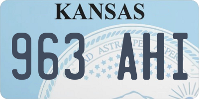 KS license plate 963AHI