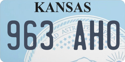 KS license plate 963AHO