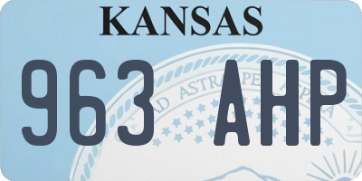 KS license plate 963AHP
