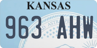 KS license plate 963AHW