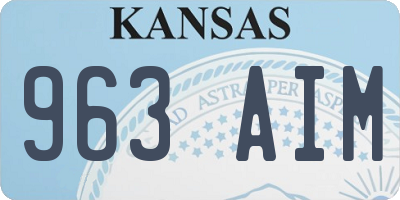 KS license plate 963AIM