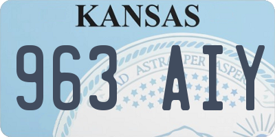 KS license plate 963AIY