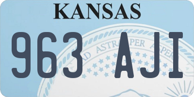 KS license plate 963AJI