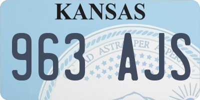KS license plate 963AJS