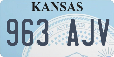 KS license plate 963AJV