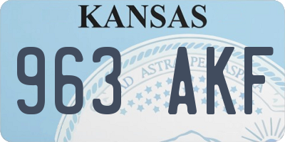 KS license plate 963AKF