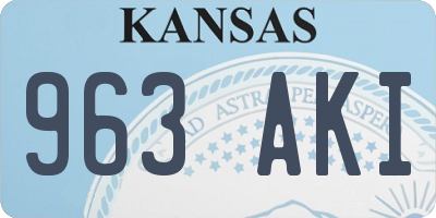 KS license plate 963AKI