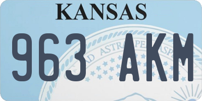 KS license plate 963AKM