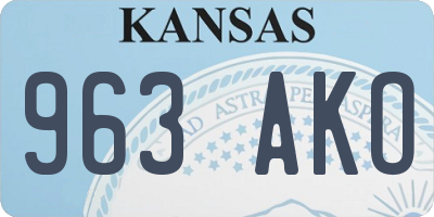 KS license plate 963AKO