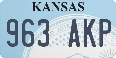 KS license plate 963AKP