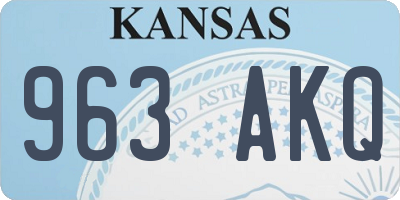 KS license plate 963AKQ