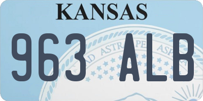 KS license plate 963ALB