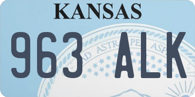 KS license plate 963ALK