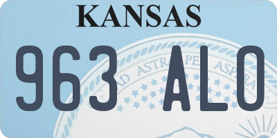 KS license plate 963ALO