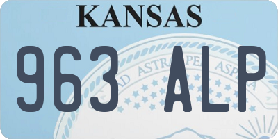 KS license plate 963ALP