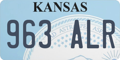 KS license plate 963ALR