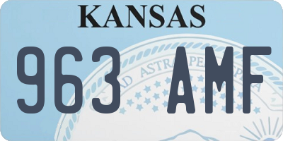 KS license plate 963AMF