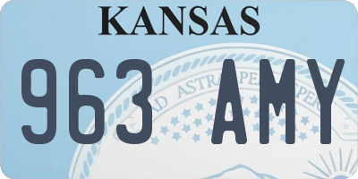 KS license plate 963AMY