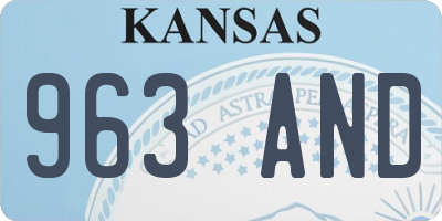 KS license plate 963AND