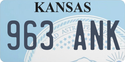 KS license plate 963ANK