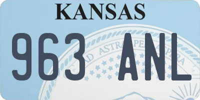 KS license plate 963ANL