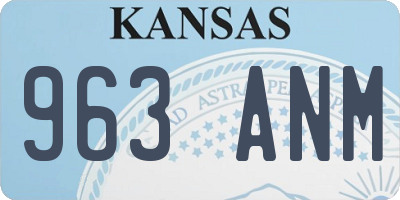 KS license plate 963ANM