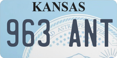 KS license plate 963ANT