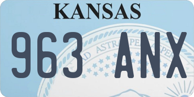 KS license plate 963ANX