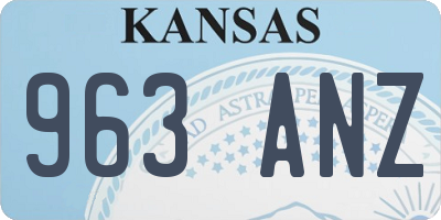 KS license plate 963ANZ