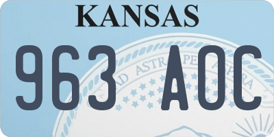 KS license plate 963AOC