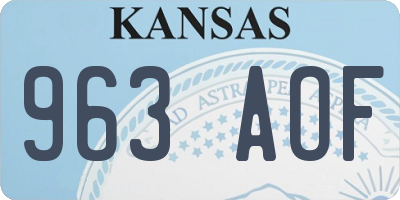 KS license plate 963AOF