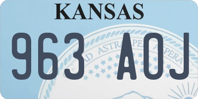 KS license plate 963AOJ