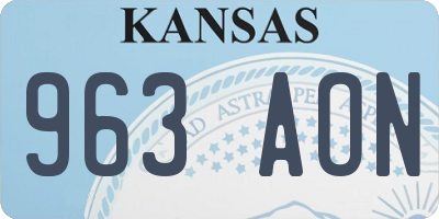 KS license plate 963AON