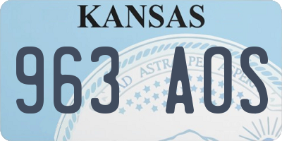 KS license plate 963AOS