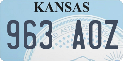 KS license plate 963AOZ