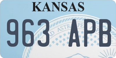KS license plate 963APB