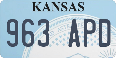 KS license plate 963APD