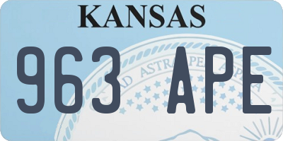 KS license plate 963APE
