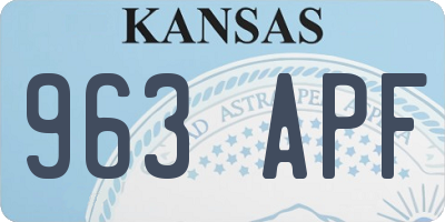KS license plate 963APF