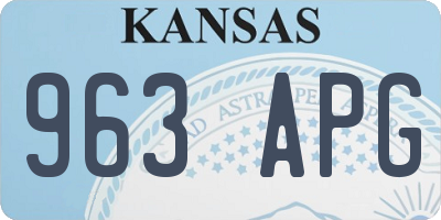 KS license plate 963APG
