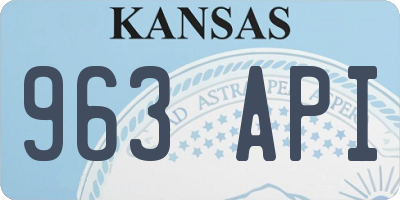 KS license plate 963API