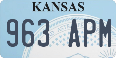 KS license plate 963APM