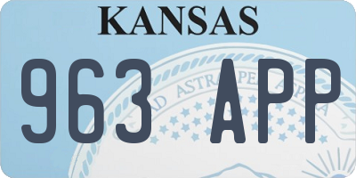 KS license plate 963APP