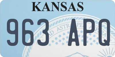 KS license plate 963APQ