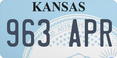 KS license plate 963APR