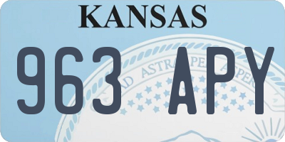 KS license plate 963APY